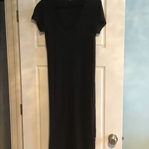 Z supply black ribbed midi dress size medium